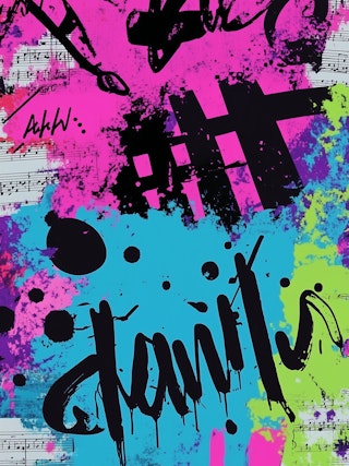 Urban Graffiti Music Art – Neon Pop Street Style Print