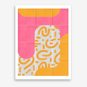 Sunny Doodle Tiles 02 Art Print