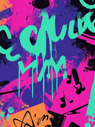 Electric Graffiti Pop – Neon Music Street Art Print