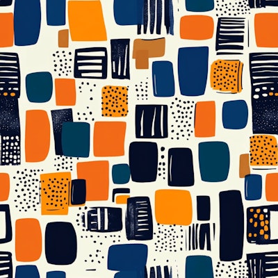 #Art Mid-Century Modern Abstract Pattern – Retro Geometric Blocks